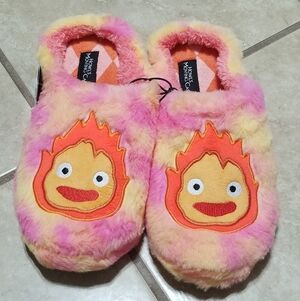 Studio Ghibli Howl's Moving Castle Calcifer Slippers (Mens Small - US 7/8)